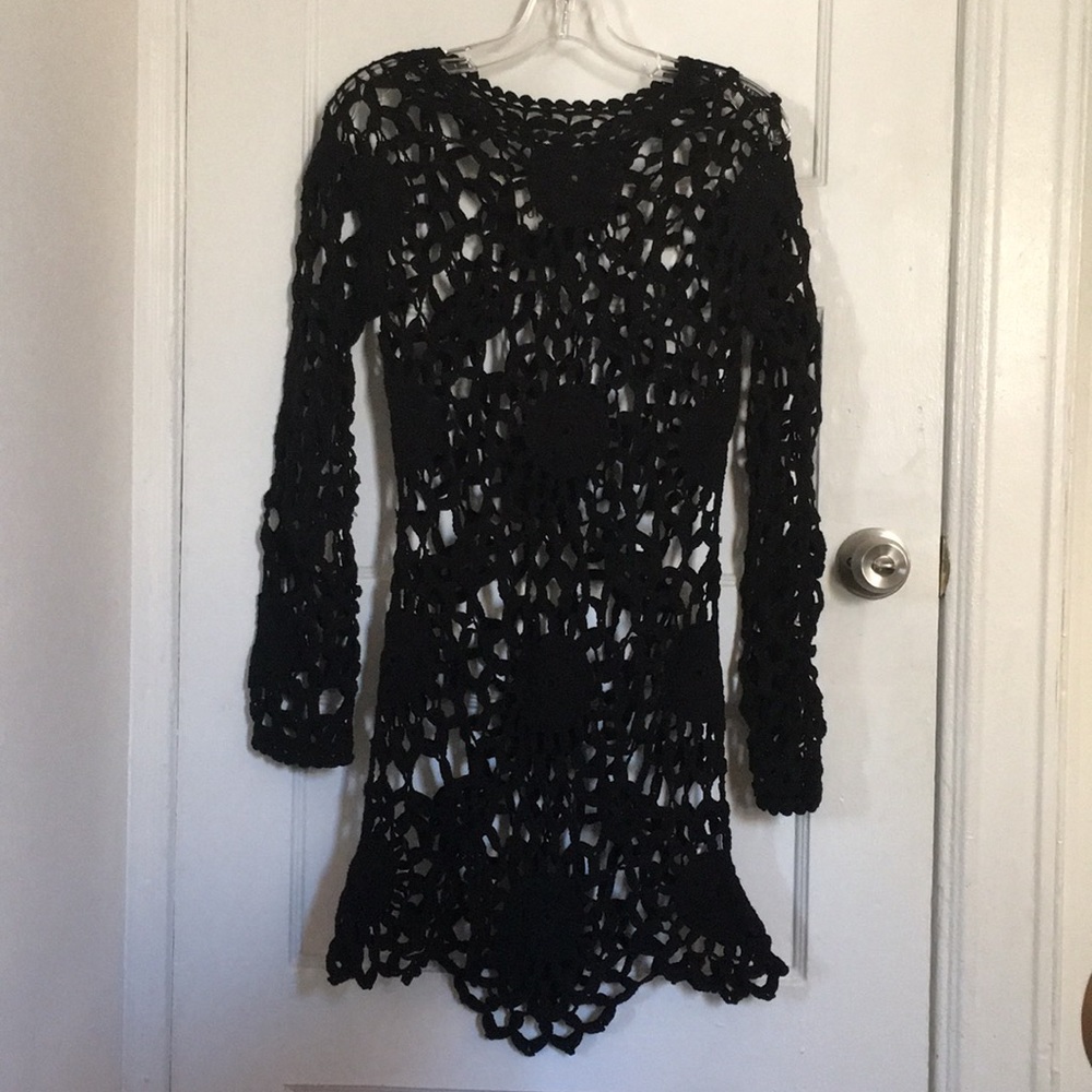 UNIF!!! Beautiful black crochet knit dress size s